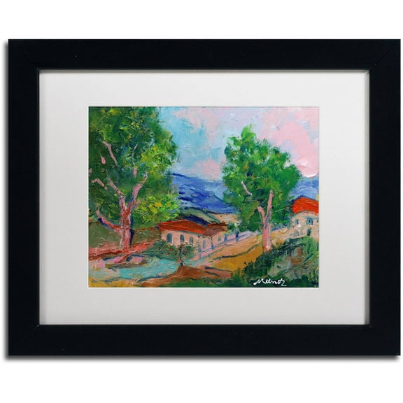 Trademark Fine Art "Tree Valley" Canvas Art by Manor Shadian White Matte, Black Frame