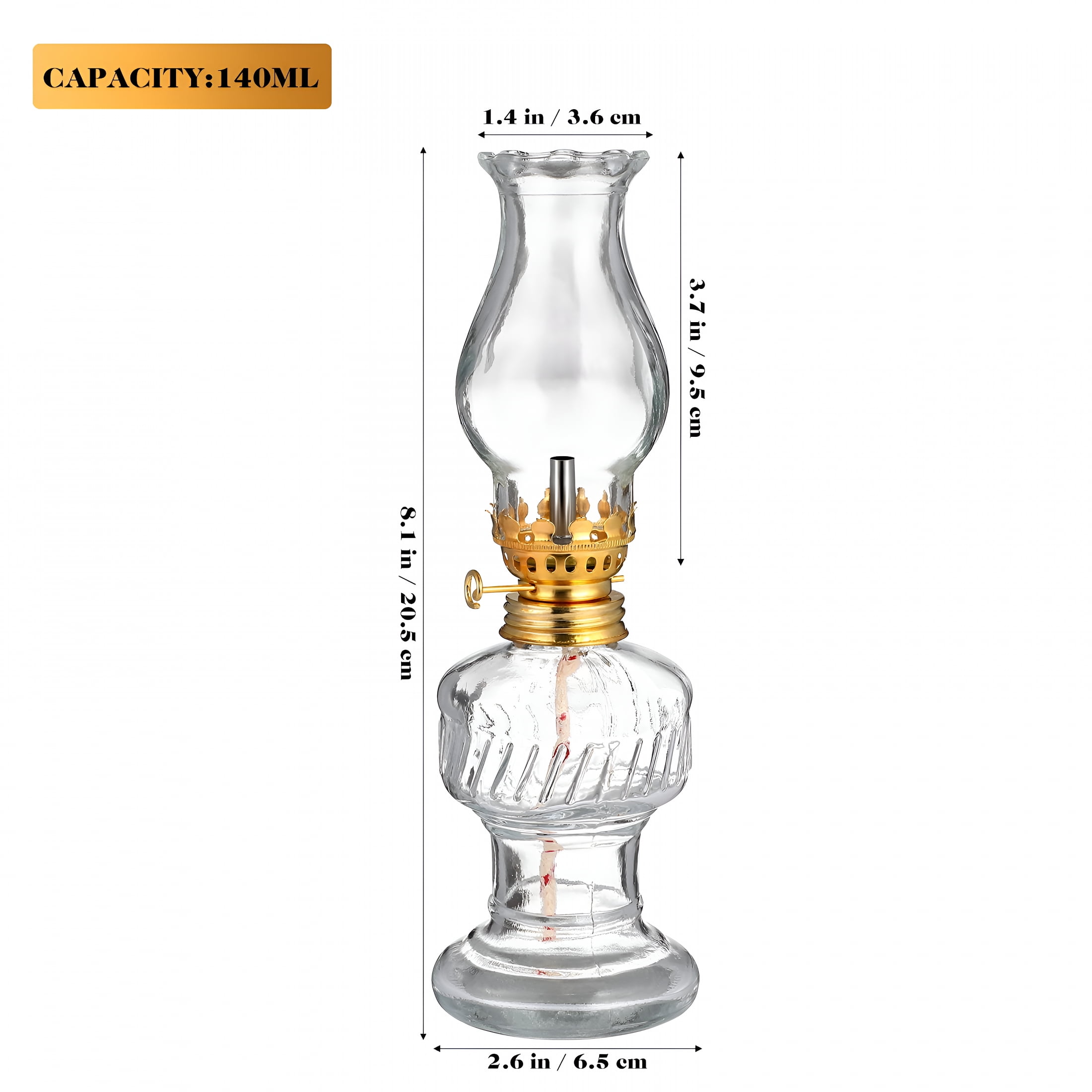HIBIBUD 2026 New Retro Kerosene Lamp Lantern Oil for Indoor Supply Glass Old Fashioned Vintage for Home, Camping, Decoration, Emergency, Outdoor