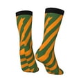 thumbnail image 5 of Women'S Novelty Funny Crew Socks Men'S Orange Green Stripe Design Socks, 5 of 7