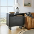 thumbnail image 3 of Modern Black 2 Drawers End Table with Charging Station RotatingTable, 3 of 9