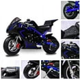 thumbnail image 3 of FRP 4 Stroke Pocket Bike 01, Mini Bike for Kids, Mini Pocket Bike W/ Strong Dual Brake, Racing Pocket Rocket Max Speed 20 Mph, Realistic Mini Motorcycle Max Weight 165 LB, Blue, 3 of 6