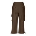 thumbnail image 6 of GHNJK Girls' Cargo Capri Pants with Drawstring Cuffs Elastic High Waist Casual Trousers for Summer, 6 of 7