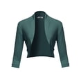 thumbnail image 2 of SSOULM Women's 3/4 Sleeve Open Front Bolero Shrug Cardigan with Plus Size, 2 of 5