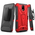 thumbnail image 2 of SPY CASE for Cricket Vision 3 / Cricket Debut 4G / AT&T Calypso (U318AA) Case with Tempered Glass Screen Protector Hybrid Cover with Kickstand Phone Belt Clip Holster - Red, 2 of 7
