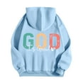 thumbnail image 3 of SIYUDAN Womens Sweatshirt Hoodies Jesus Loves You Sweatshirt Letter Print Christian Sweatshirt Oversized Women Hoodies Pullover Fall Outfit Trendy Womens Clothes, 3 of 3