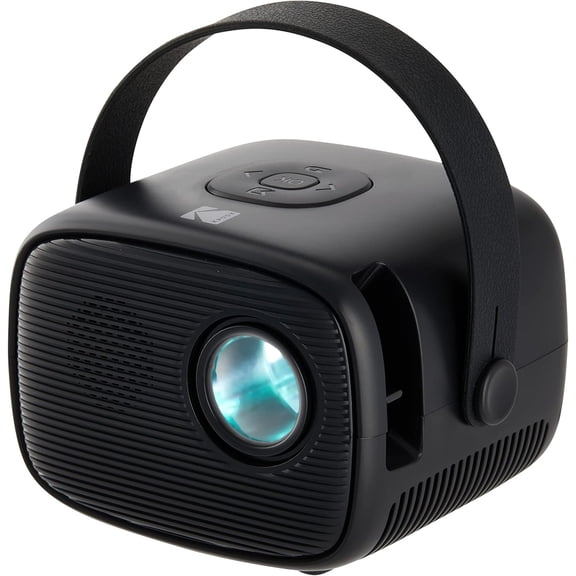 KODAK FLIK X2 100” Mini Projector, Portable Pico Projector with Remote, Speakers & Handle, Black