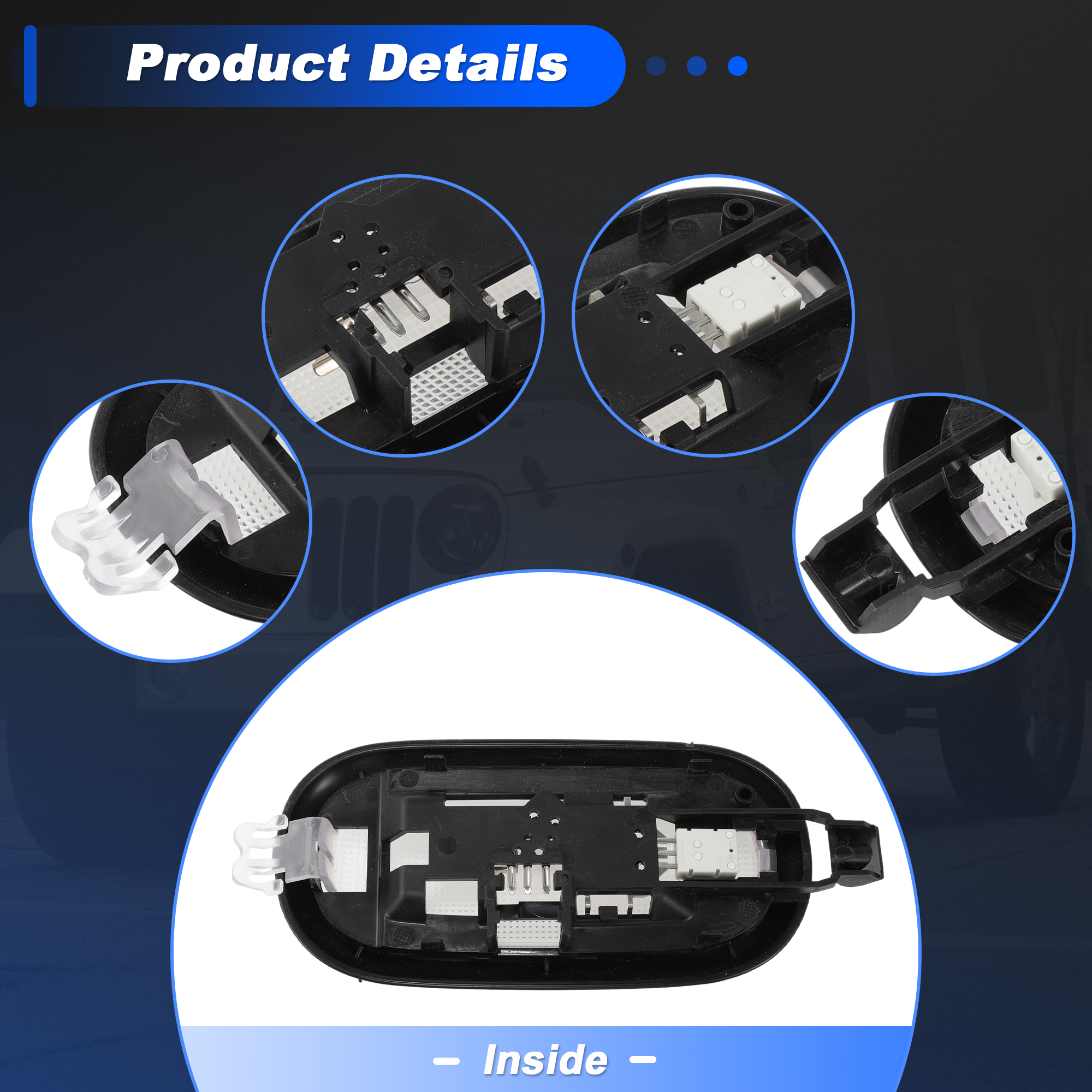 Unique Bargains Durable Dome Light Assembly LED for Jeep Wrangler JK JKU 2011-2018 1 Pc