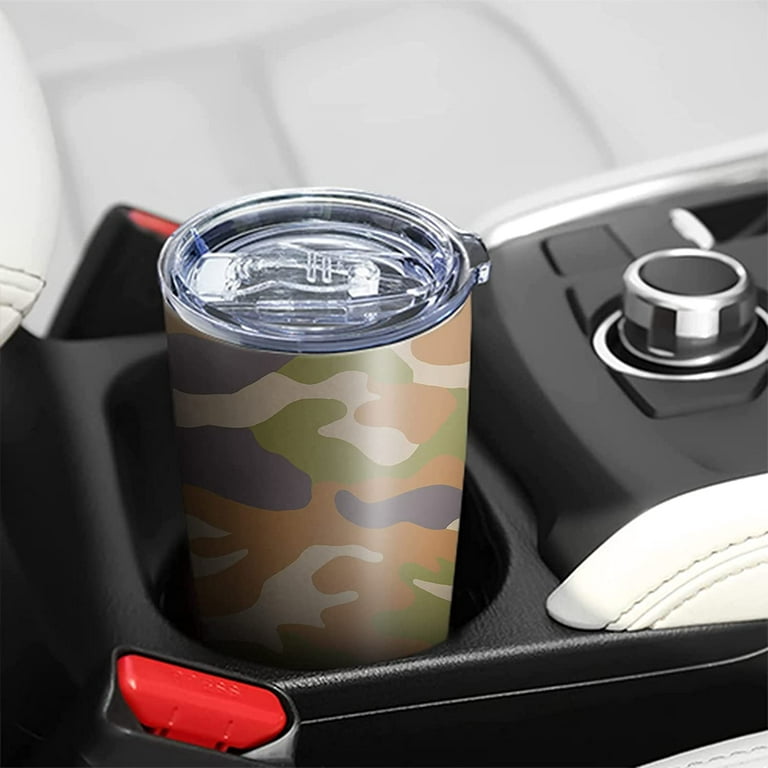 Camo Tumbler with Lid and Straw, Hunting Gifts for Men Women ,20 oz Camo  Travel Coffee Cup Mug Water Botter