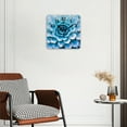 thumbnail image 2 of Non-Ticking Silent Wall Clocks Battery Operated Personalized Decor Clock for Living Room,Bedroom-Light Blue Succulent Flower Showcasing Intricate Petals(10inch), 2 of 4