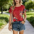 thumbnail image 2 of Enjoytime Women Shirts 4Th Of July Printed Crewneck Short Sleeve Tops Summer Loose Casual Graphic Tee, 2 of 5