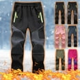 thumbnail image 3 of Penkiiy Kids Boys Girls Youth Waterproof Hiking Ski Snow Pants Elastic Waist Warm Insulated Pants Hot Pink Clearance for 11-12 Years, 3 of 10