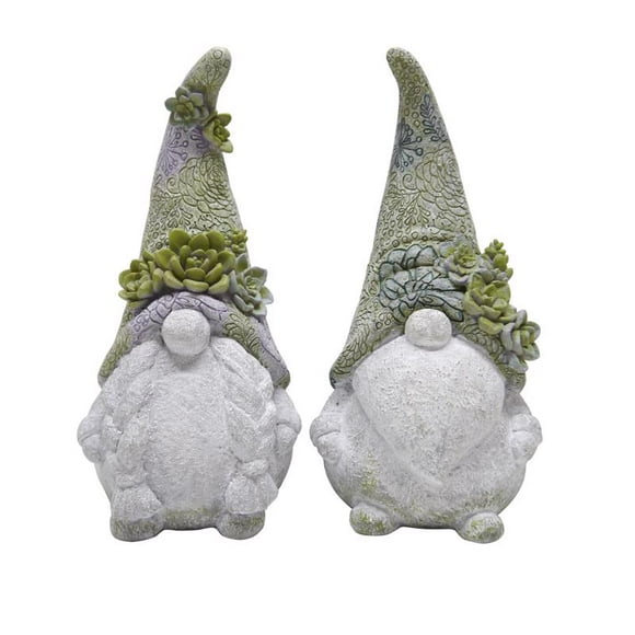 Estatua de jardín del señor y la señora Gnome de Meadow Creek, 14 cm, poliresina