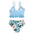 thumbnail image 2 of Hienoo Toddler Girls Bikini Swimsuits Ruffle Hawaii Beach Bathing Suit Quick Dry Swimwear, 2 of 5