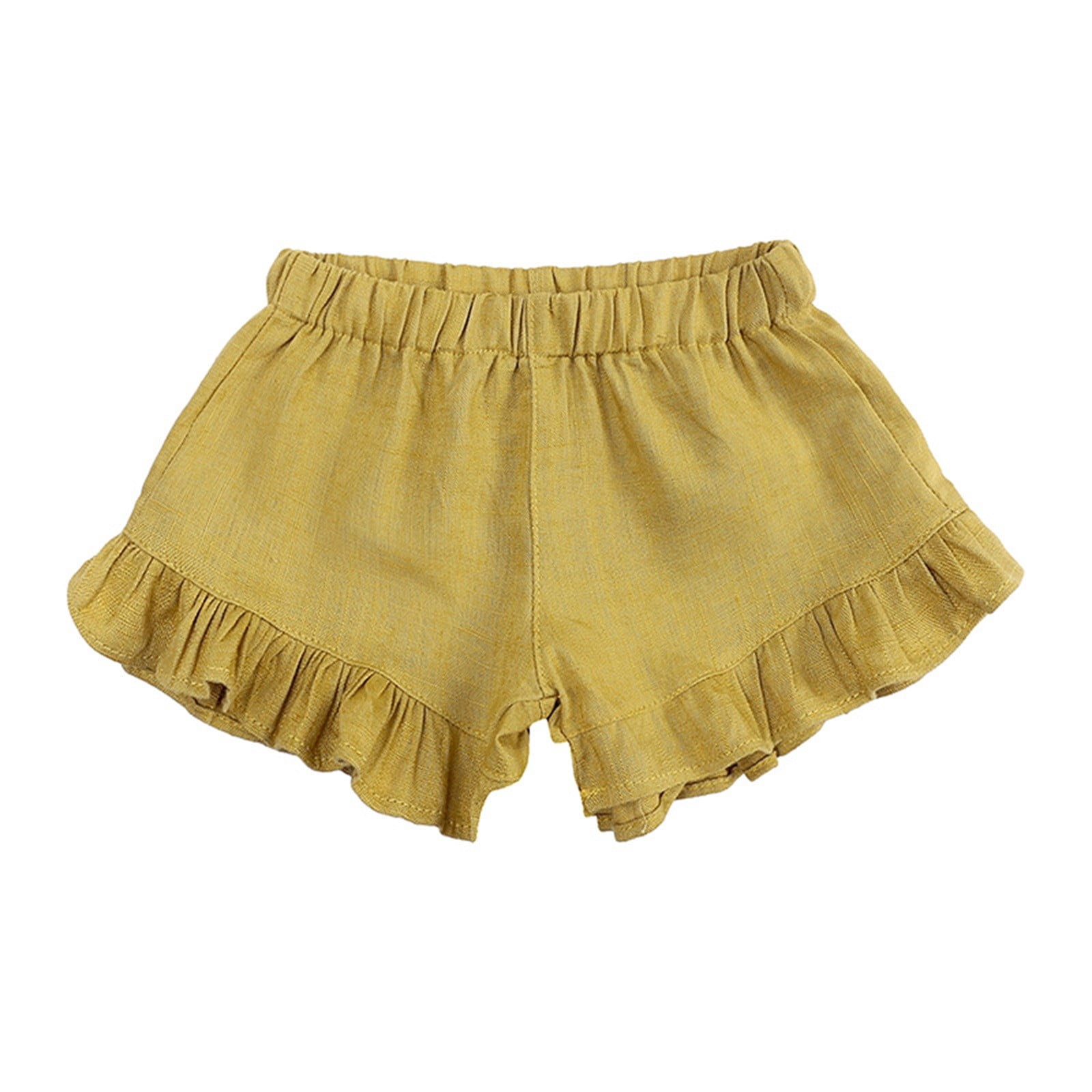 Cotton And Linen Baby Girls Summer Top Four Corner Ruffled Shorts Girls Two Baby Clothes