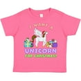 thumbnail image 3 of Inktastic I Want a Unicorn for Christmas with Presents Boys or Girls Toddler T-Shirt, 3 of 5