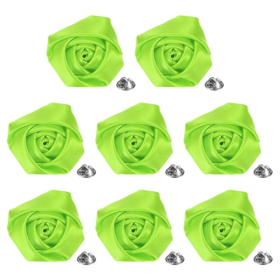 8-Pack Lapel Pin for Men Suits, 1.97" Flower Boutonnieres Brooch Pins [Green]