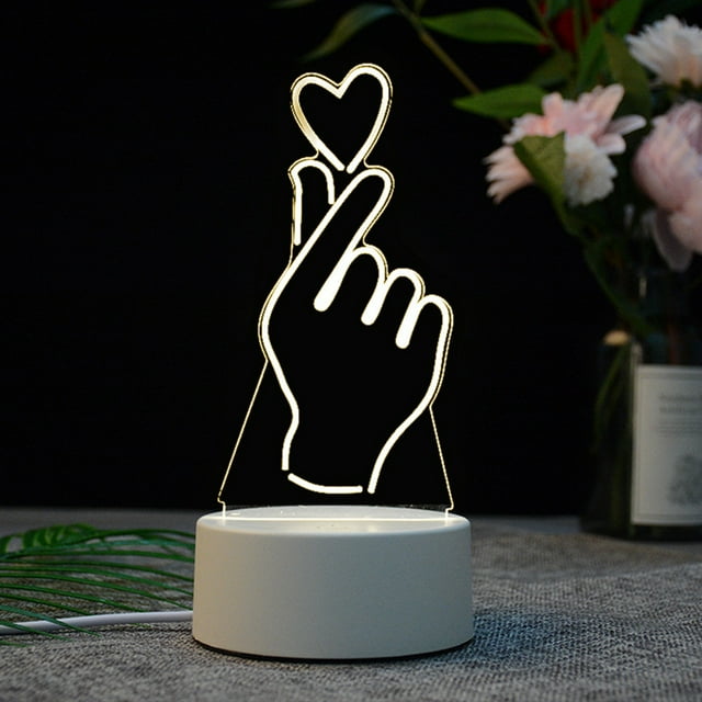 EGNMCR USB Acrylic Night Light LED Table Desk Bedroom Decor Gift Warm White Lamp the Lamp