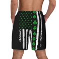 thumbnail image 2 of Men's 2 in 1 Swim Trunks with Compression Liner St. Patrick'S Day Irish America Flag Quick Dry Beach Shorts, 2 of 6