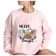 thumbnail image 4 of ICHUANYI Clearance Women Fashion Christmas Print Crewneck Long Sleeve Loose Sweatshirt Tops(Pink, L) ICHUANYI WER2023081509552, 4 of 5