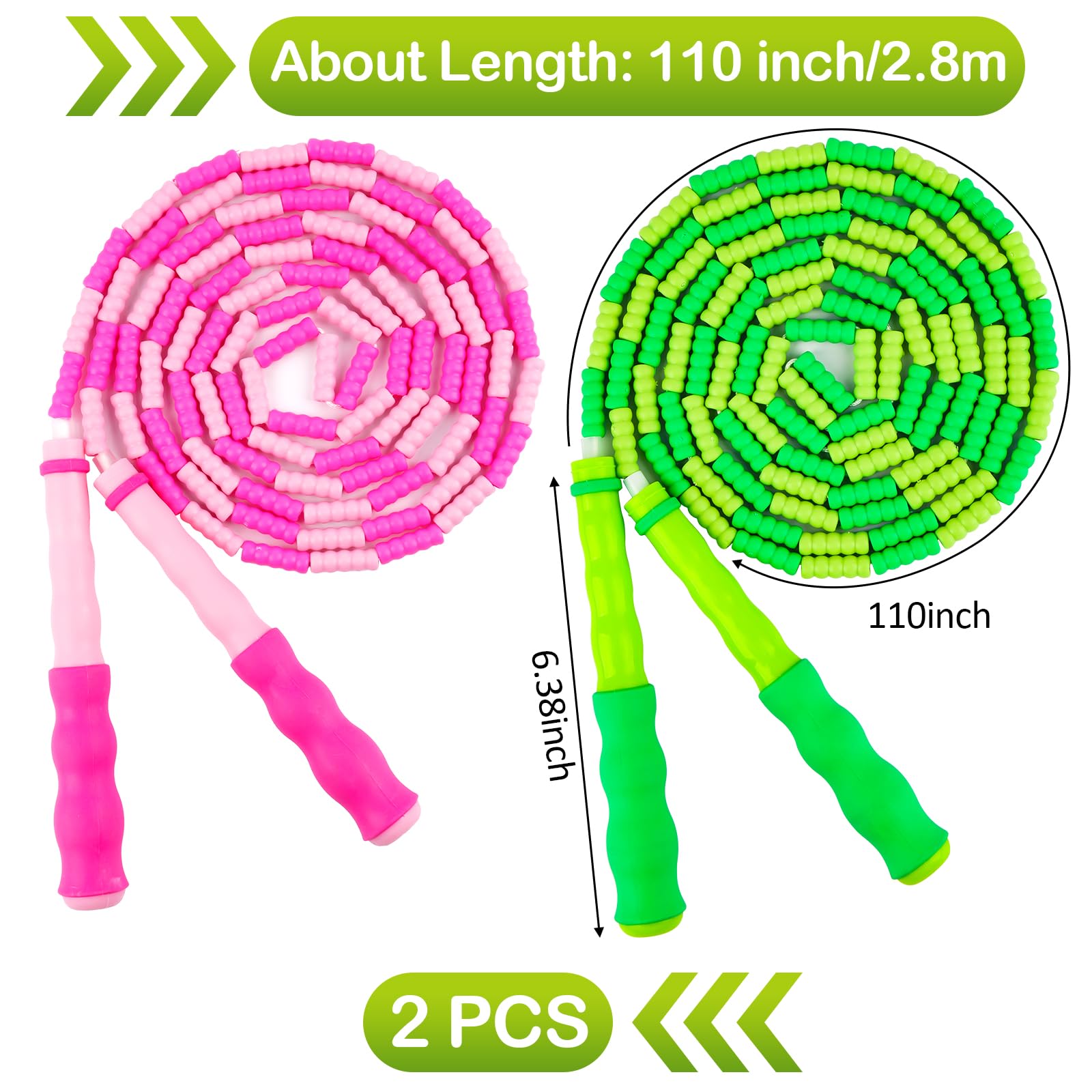 Adjustable Jump Ropes Segmented Soft Beaded Skipping Rope