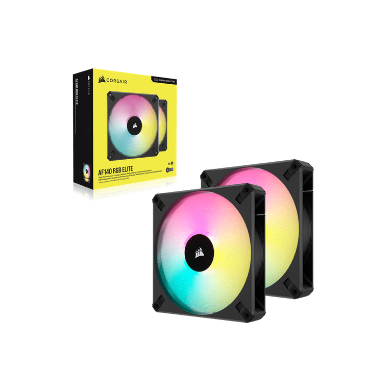 CORSAIR AF140 RGB ELITE 2個入り CORSAIR iCUE AF140 RGB ELITE 140mm PWM Dual Fan Kit - Eight