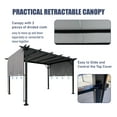 thumbnail image 5 of Perfect Garden 12 x 9.5 FT Outdoor Steel Frame Pergola with Retractable Shade Canopy, Patio Sun Shade Shelter with 2 Pieces Shade Curtain,Grey, 5 of 5
