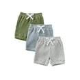 thumbnail image 2 of Aojekbee Baby Girls Boys Shorts Set, Elastic Waist Solid Summer Shorts Bottoms for Casual Daily, 2 of 10