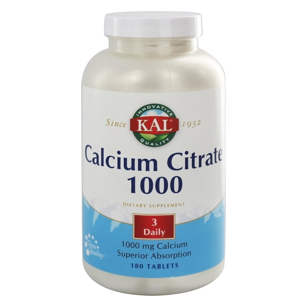 KAL Calcium Citrate 1000mg Teeth & Bone Health, Nervous, Muscular