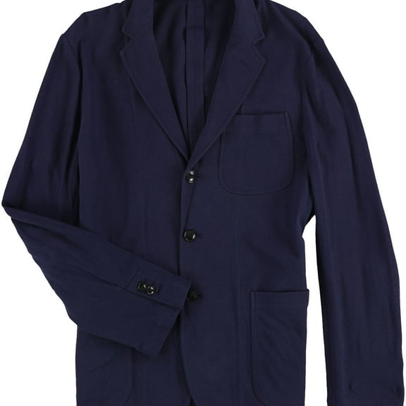 Ralph Lauren Mens Pique Three Button Blazer Jacket, Blue, Large