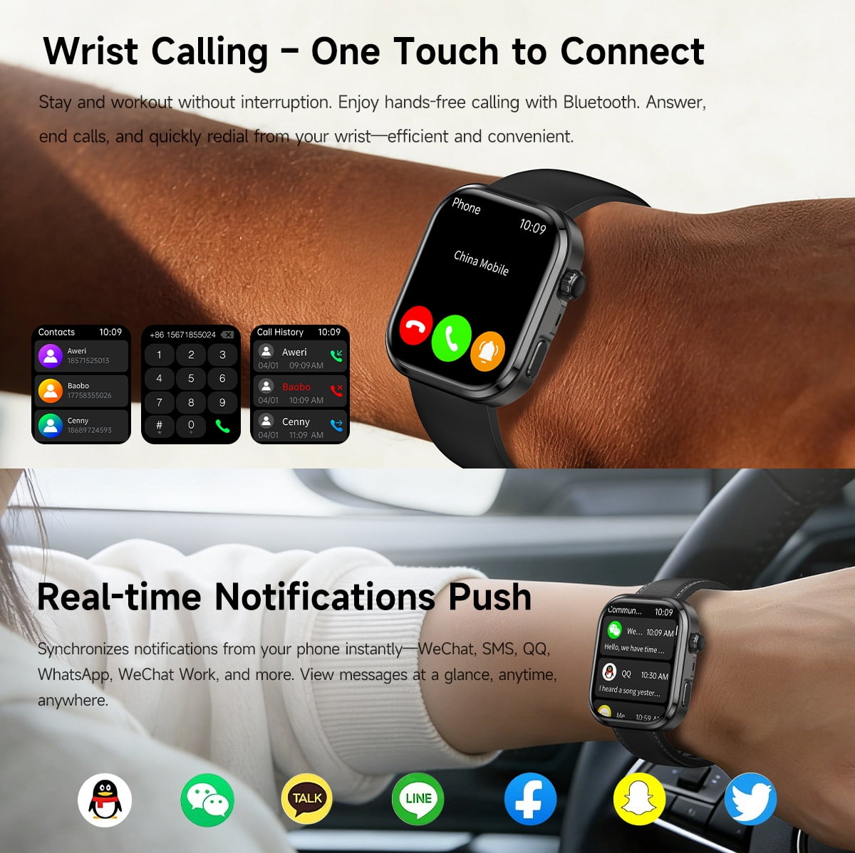 Smart Watches for Men Women, 1.83" HD Touchscreen Fitness Tracker with Bluetooth Calls, IP68 Waterproof, 120+ Sport Modes, smartwatch for iPhone Android iOS