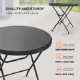 thumbnail image 2 of Ktaxon 32" Round Folding Table, Portable Plastic Table for Indoor Outdoor Patio Porch Garden, Black, 2 of 7