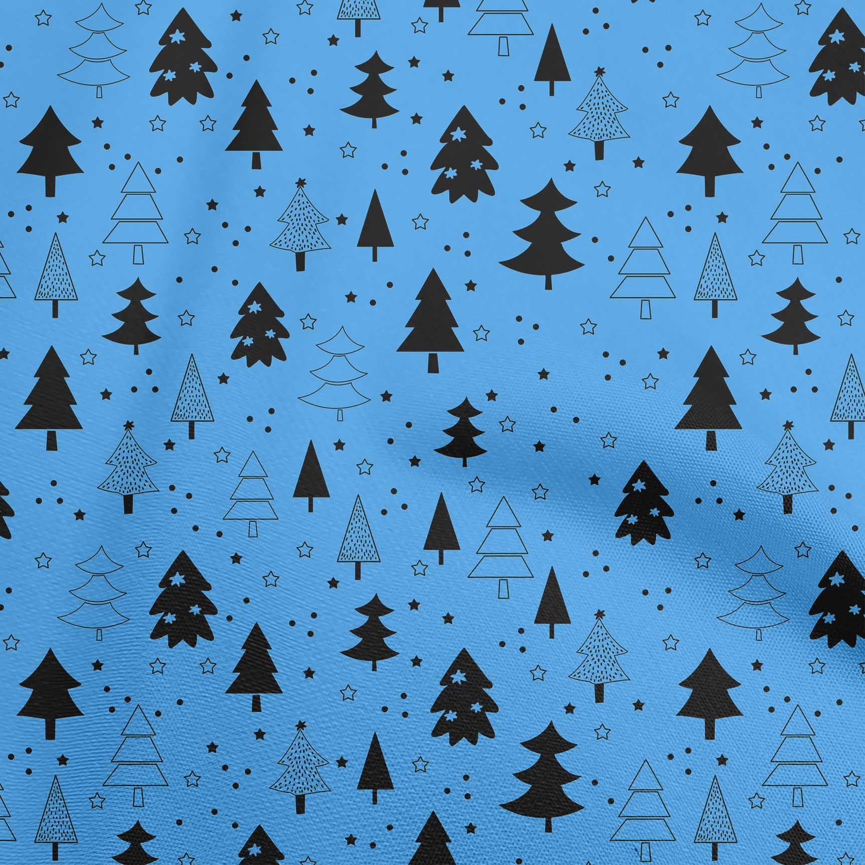 oneOone Cotton Poplin Twill Brown Fabric Christmas Tree Dress Material Fabric Print Fabric By The Yard 56 Inch Wide