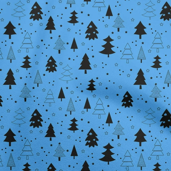 oneOone Cotton Poplin Brown Fabric Christmas Tree Dress Material Fabric Print Fabric By The Yard 56 Inch Wide