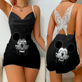 thumbnail image 2 of Mini Robe Jupe de Pyjama Nœud Papillon Robes de Soirée Surface Satinée Minnie Mouse Disney Mickey Mode Femmes Été 2024 Élégante Femmes, 2 of 7