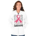 thumbnail image 4 of Survivor Breast Cancer Pink Ribbon Zip Hoodie Sweatshirt Women Brisco Brands S, 4 of 6