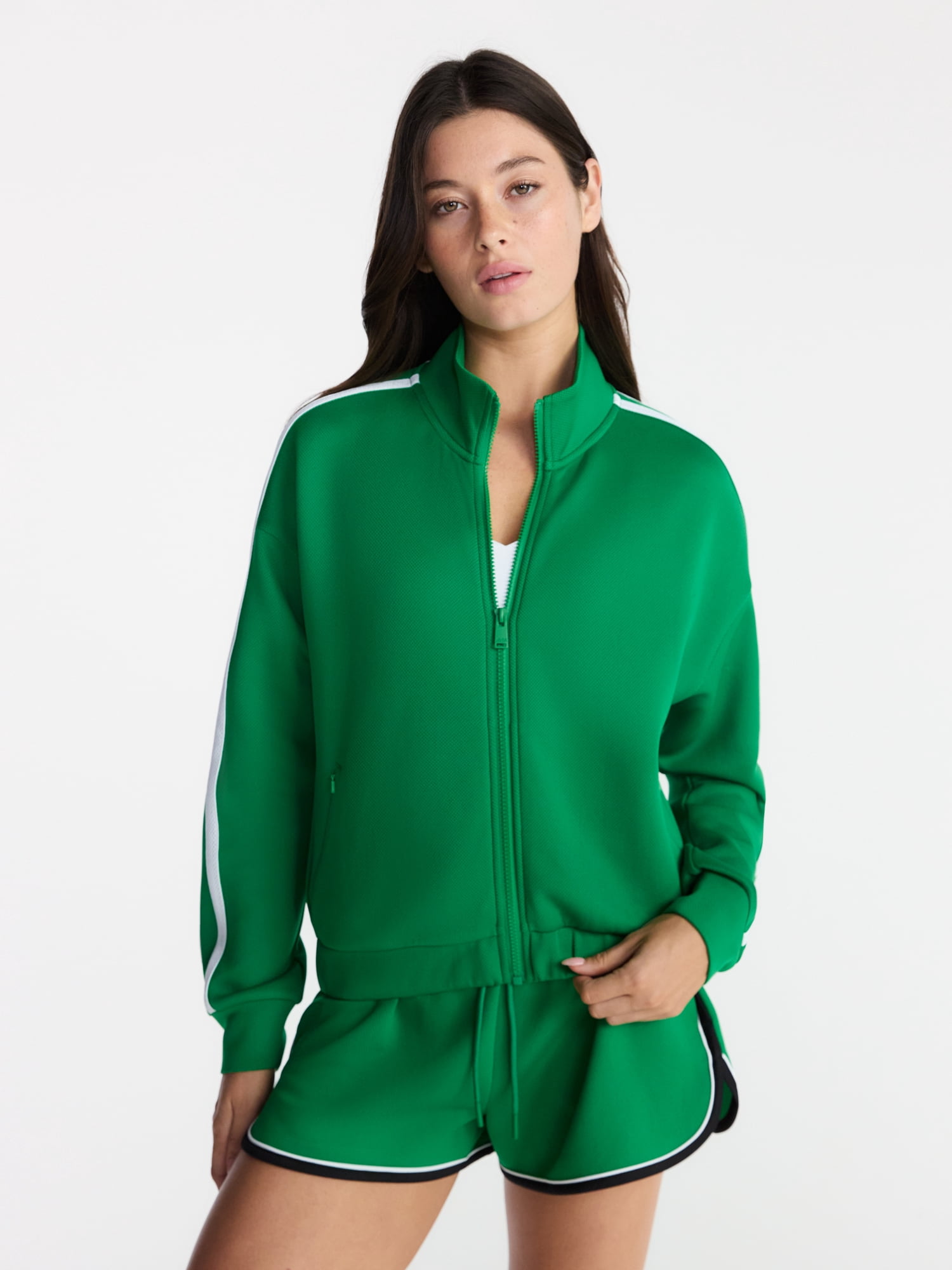 Avia Women's Pique Knit Tennis Jacket, Sizes XS-XXXL