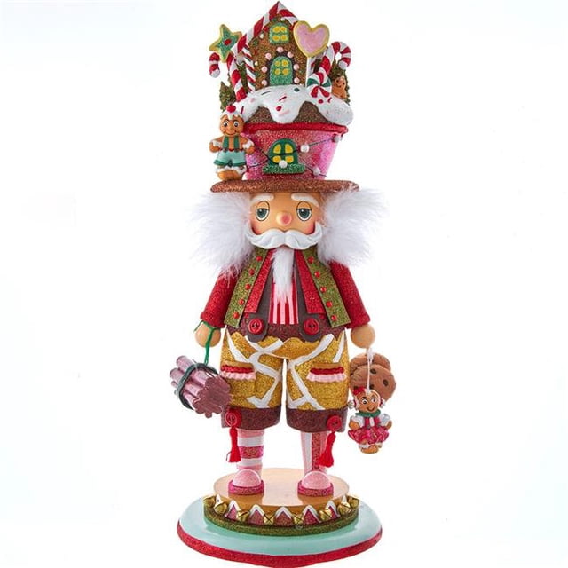 Kurt S. Adler HA0617 18 in. Hollywood Nutcrackers Battery Operated LED Gingerbread House Hat Nutcracker