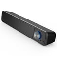 thumbnail image 1 of Noir Enceinte Pc, 12 Watt, Barre De Son Pc, Alimentation Usb, Jack 3,5 Mm, Haut Parleur Pour Ordinateur Portable, Tablette, Smartphone Et Tv, 1 of 3