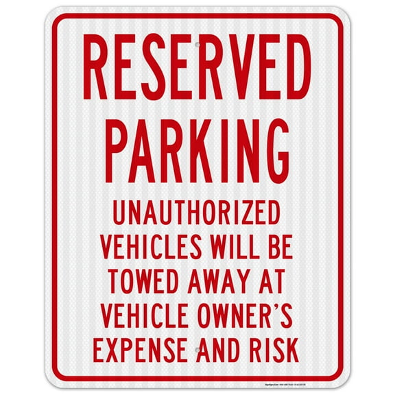 Reserved Parking Sign,