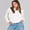 White, variant on Womens Button Up Sweatshirt Casual V Neck Long Sleeve Pullover Tops Oversized Solid Color