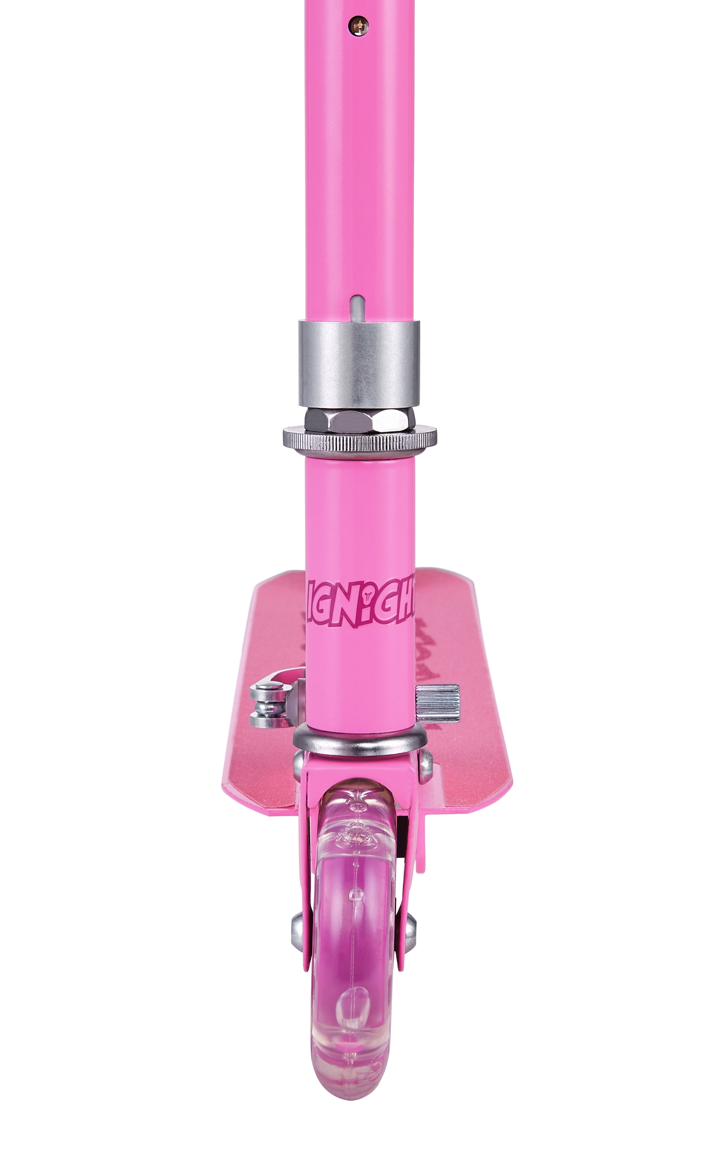 Ignite 2 Wheel Pink Kick Scooter with Light-up Wheels and T-Bar, for Female Ages 5+