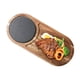 thumbnail image 4 of Tabla Para Servir Carne, Bandeja Para Servir De Madera Multiusos, Plato Para Servir Ovalado Fácil De Limpiar Con Piedra De Pizarra Para El Hogar, Cocina, Restaurante Moyic HA014336-00, 4 of 6