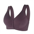 thumbnail image 2 of Daisy Bra for Seniors Front Snap Closure Bras Comfortable Wireless Bras Stretchy Daily Breathable Sports Bra Solid Underwear, 2 of 3