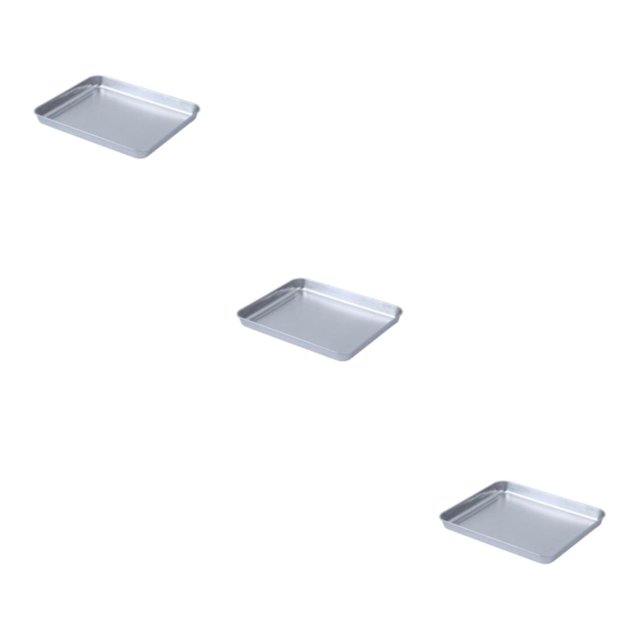 Guardoinrt Stainless Steel Tray Space-saving And Widely Used Food Storage And Baking Easy Access Food Storage Tray Baking Pan Tray 430square tray small 3Set