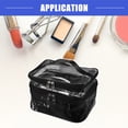 thumbnail image 3 of Vocoste Double Layer Makeup Bag Cosmetic Travel Bag Make Up Organizer Bag for Women Marble Pattern Black 1 Pcs, 3 of 7