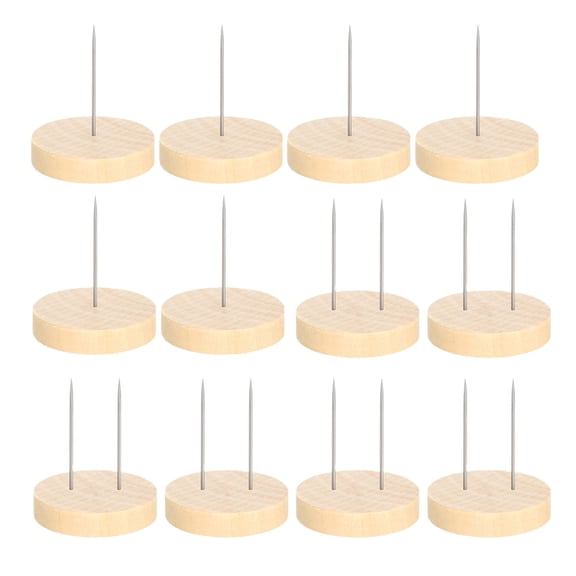 Acahhotxx Doll Stand, 12Pcs Wood Crochet Dolls Stands Display With Single and Double Steel Needle For Knitted Dolls Action Figures Display