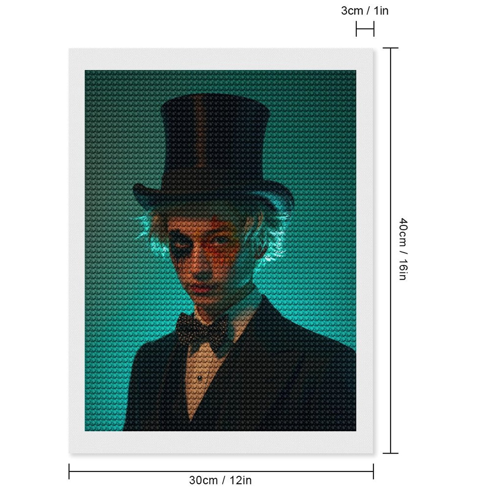 Diamond Art Kits for Adults, Top Hat Colorful Face Paint 5D Diamond Painting Kits for Adults Beginners, DIY Full Drill Diamond Painting, Gem Art and Crafts 12x16