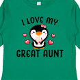 thumbnail image 4 of Inktastic I Love My Great Aunt with Cute Penguin and Hearts Girls Long Sleeve Toddler T-Shirt, 4 of 5