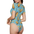 thumbnail image 2 of Fotbe Lemon Ice Cream Body de Mujer con Cuello Redondo y Mangas Cortas, Sin Mangas Ajustado, Suave, Cómodo y Básico-XX-Large, 2 of 7