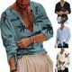 thumbnail image 4 of Mens Fashion Long Sleeve V Neck Printing T Shirt Blouse Casual Loose Tops Tee, 4 of 6